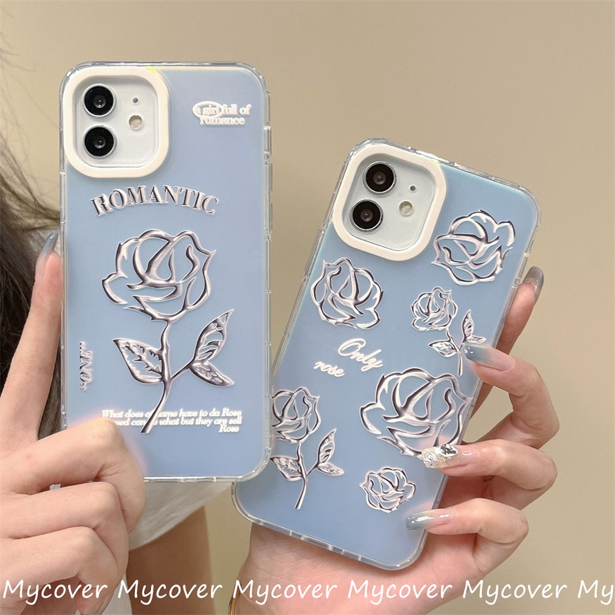 Ốp Điện Thoại Silicon Mềm Họa Tiết Hoa Hồng Màu Gradient Cho iPhone 14 13 12 11 Pro Max X XR Xs Max 6 7 8 Plus