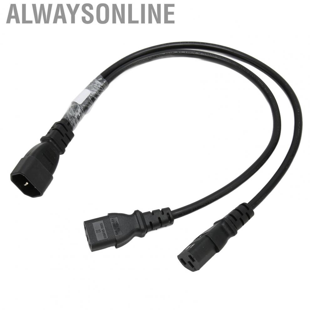 Alwaysonline Single C14 to Dual 5 15R C13 Cord Short Power UPS Server Y Splitter Adapter Cable for PC  Printer