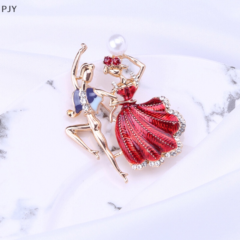 Ghim Cài Áo Hình Vũ Công Múa Ba Lê Đính Ngọc Trai Giả PJ