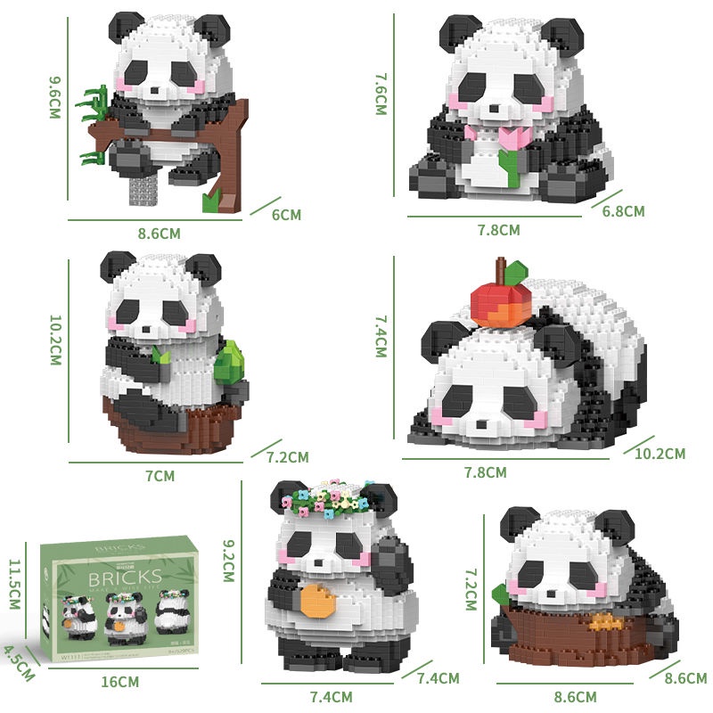 Bộ Đồ Chơi Lắp Ráp Hình Gấu Trúc Dễ Thương Cho Bé