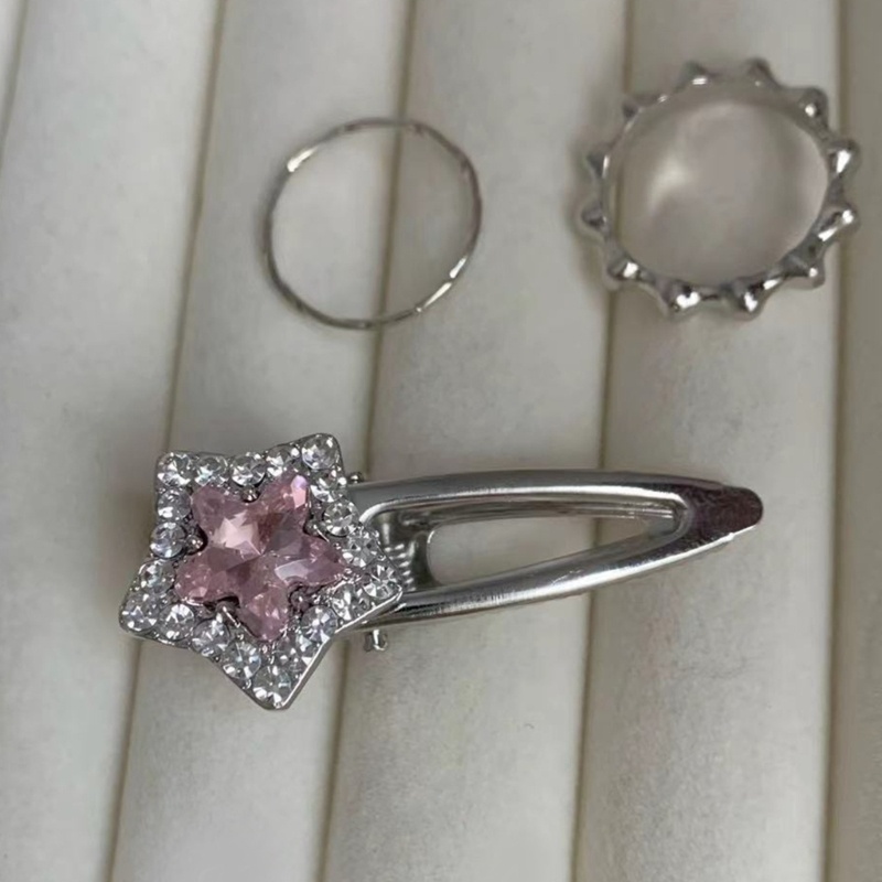 Kẹp Tóc Kim Loại Hình Ngôi Sao Nhỏ Đính Đá Pha Lê Cho Nữ