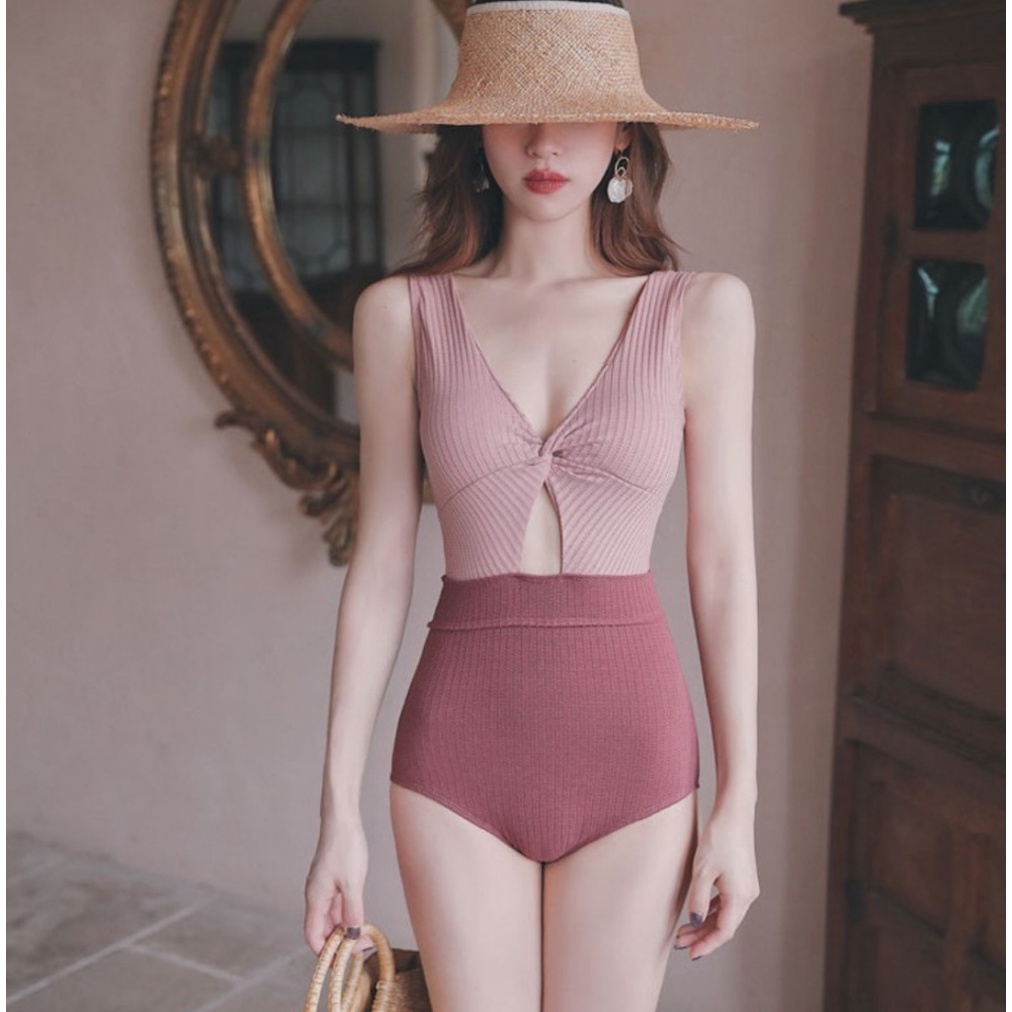 Bộ Đồ Bơi Một Mảnh Lưng Cao Ôm Eo Phong Cách Nhật Hàn Quyến Rũ Cho Nữ