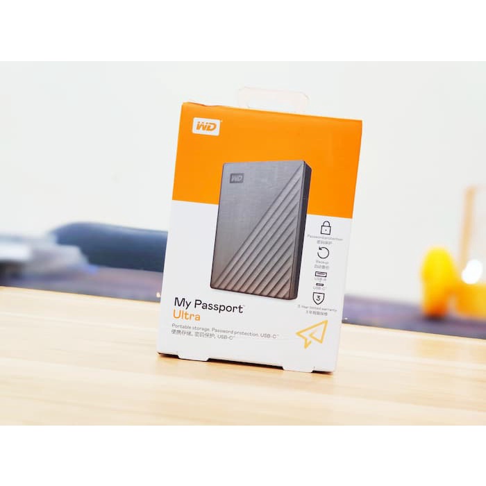 Ổ cứng di động Western Digital WD My Passport Ultra Silver 2.5" USB type C 1TB - WDBC3C0010BSL