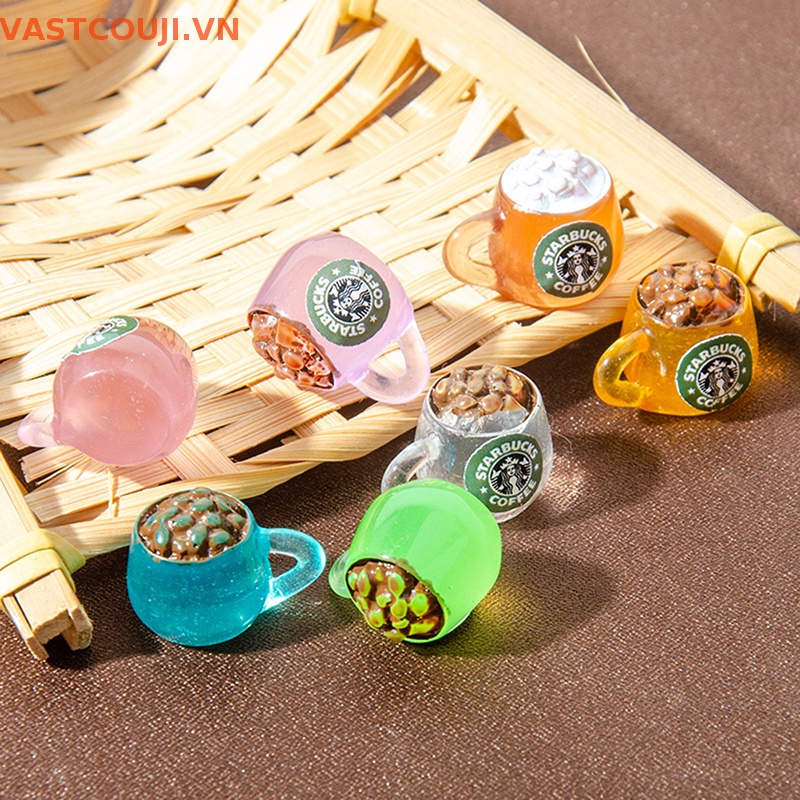 Bộ 5 Cốc Uống Nước VASTJI Bằng Nhựa Resin Dùng Trang Trí Sổ Tay / Điện Thoại Diy