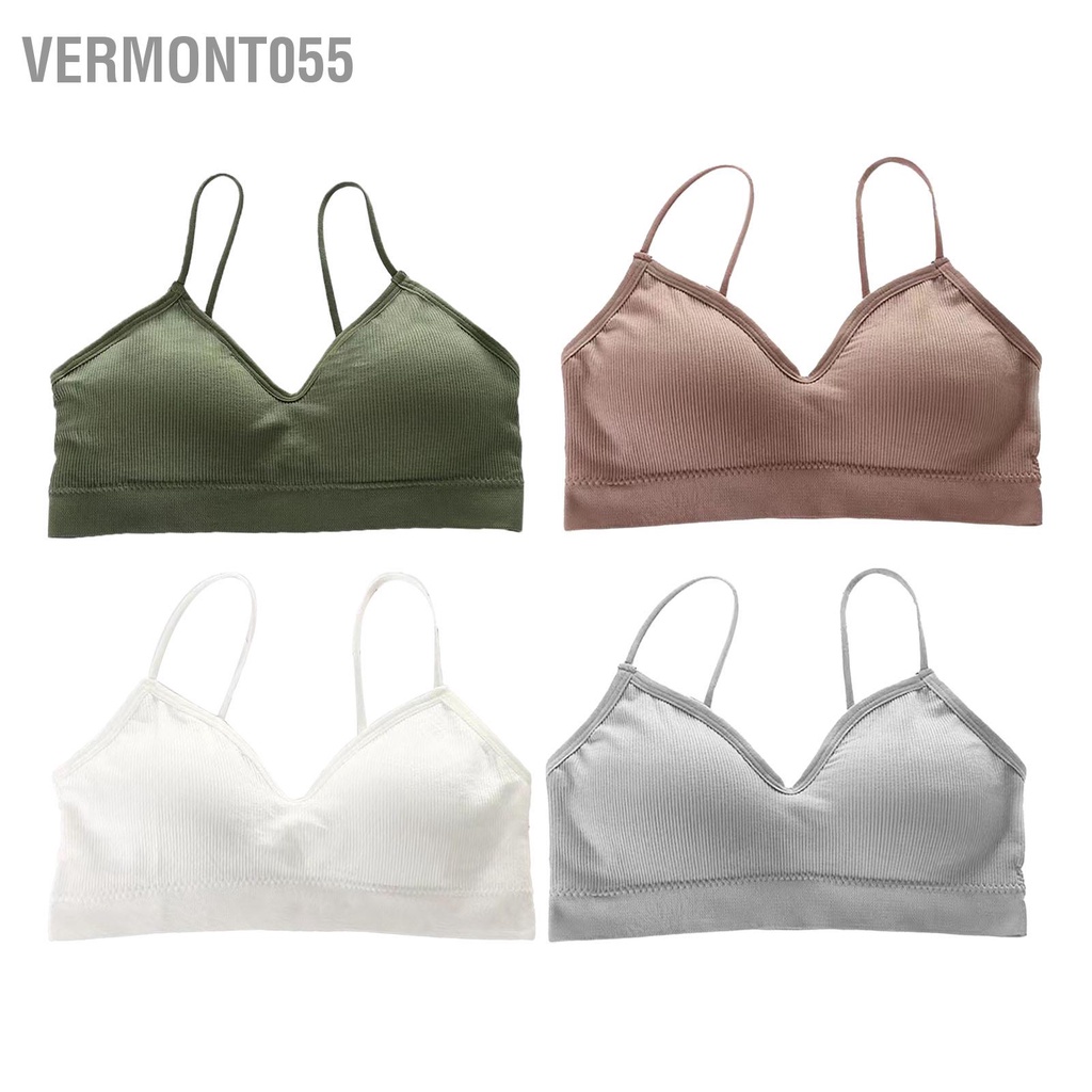 Vermont055 Áo ngực không dây Màu tinh khiết Thoải mái Tinh tế Thoáng khí Hỗ trợ mạnh mẽ thể thao liền mạch