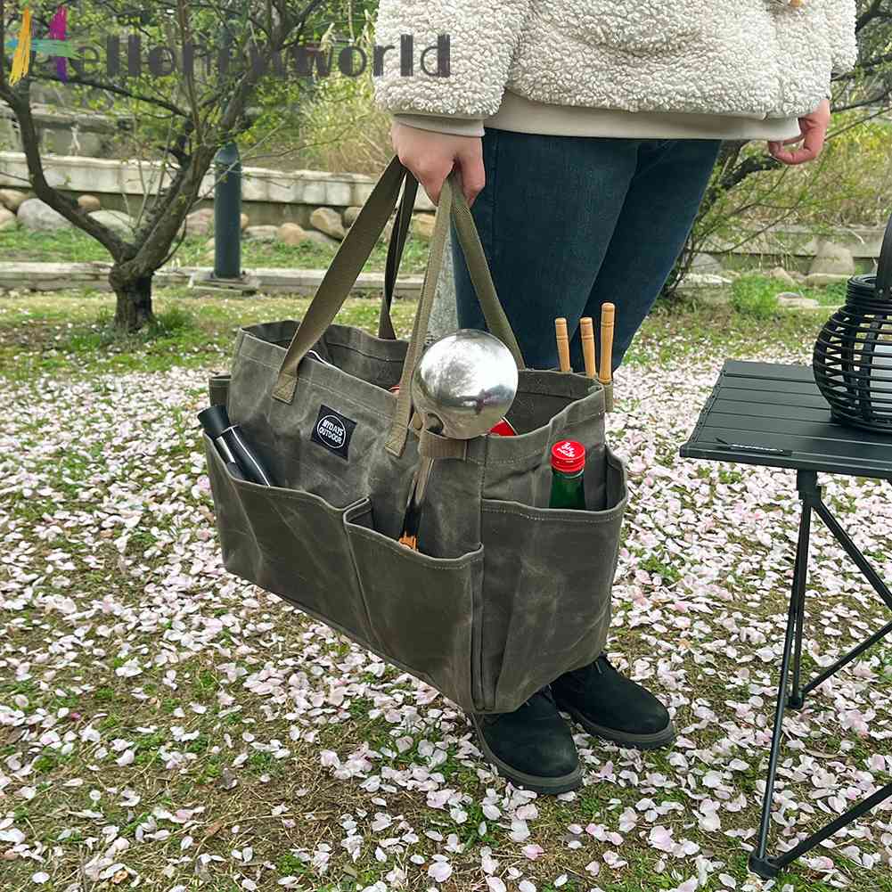 Hộp Đựng Đồ Cắm Trại Nhiều Ngăn Bằng Vải Canvas Chống Nước Có Thể Gấp Gọn