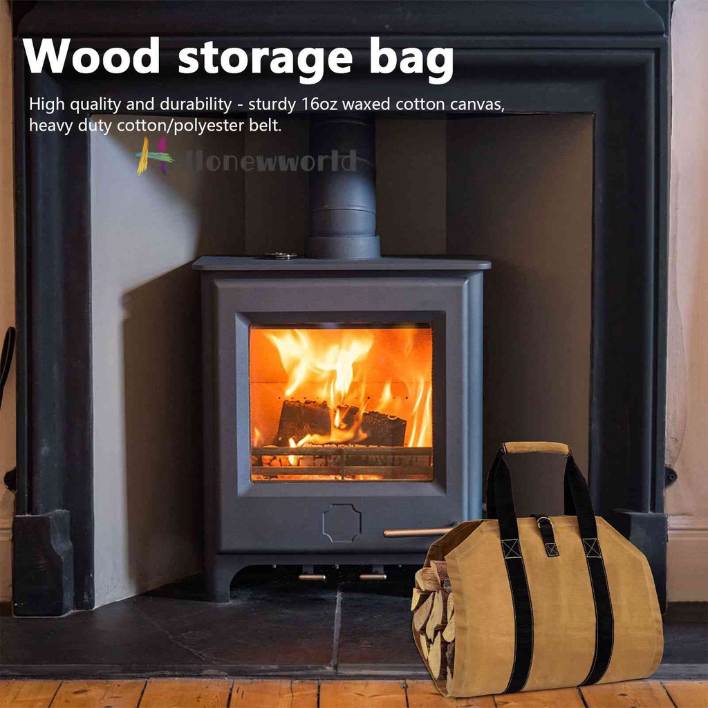 Túi Canvas Đựng Củi Gỗ Chống Rách Có Thể Gấp Gọn Tiện Lợi