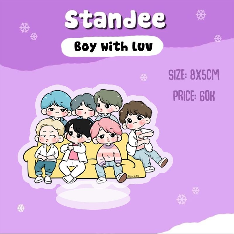 Standee chibi BTS cỡ 8x5cm nhựa mica trang trí bàn học