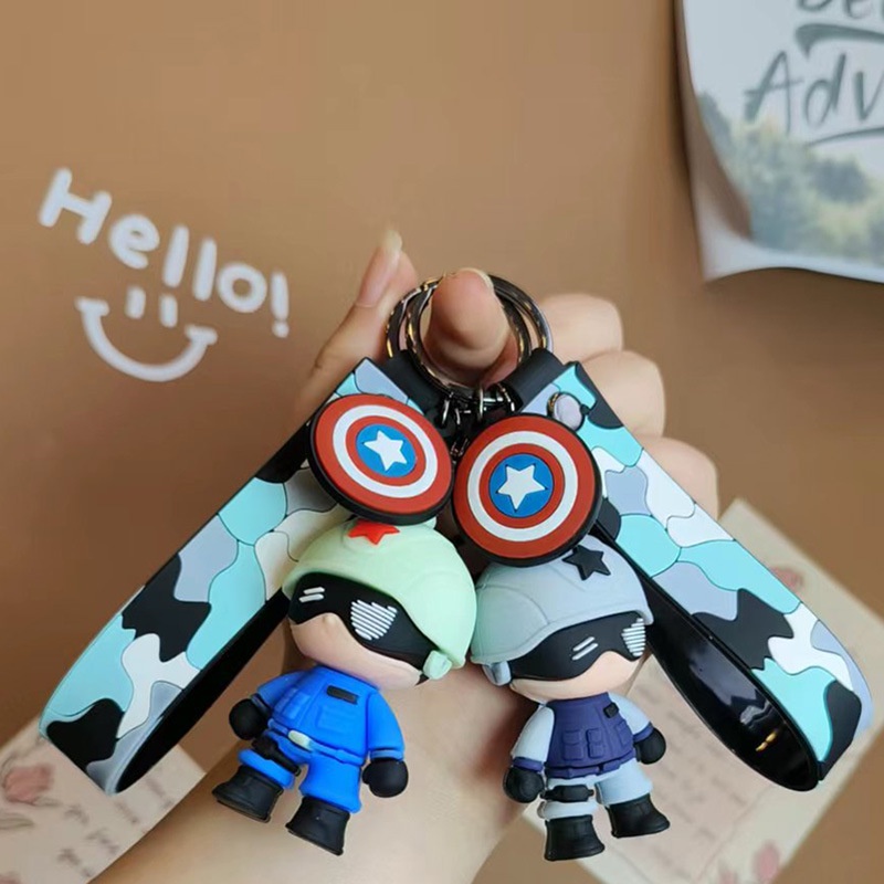 Móc Khóa Hình Búp Bê Nam Hoạt Hình Họa Tiết Rằn Ri Sáng Tạo