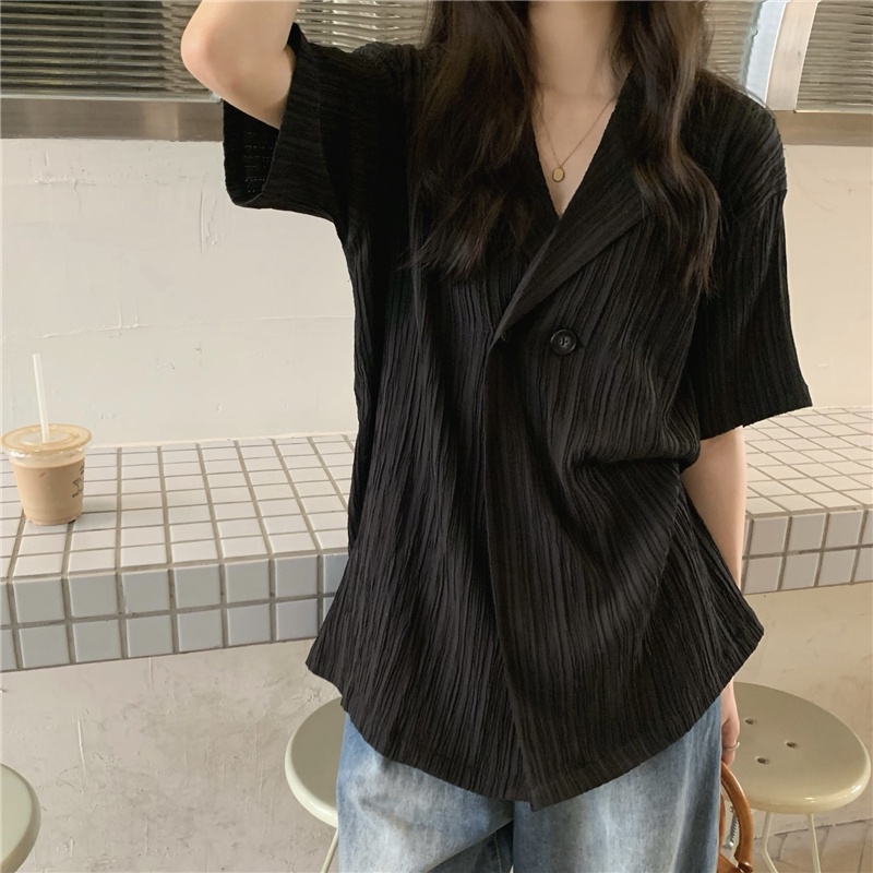 Áo Thun Nữ Ngắn Tay Cổ Chữ V Dáng Rộng