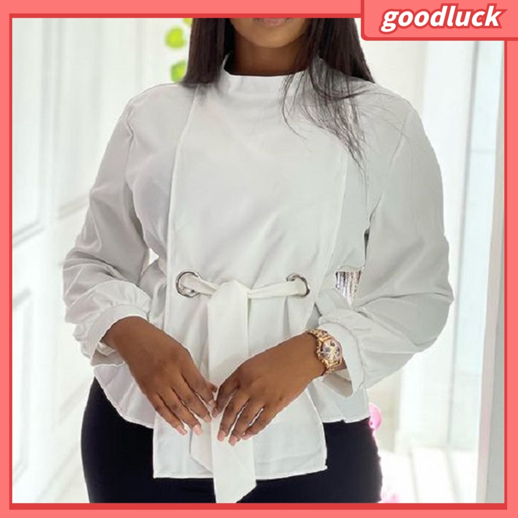 [ULK] Áo Sơ Mi Tay Dài Màu Trơn Dáng Rộng Màu Sắc Thanh Lịch Phù Hợp Với Mùa Hè Có Thể Giặt Máy Dành Cho Bạn Nữ