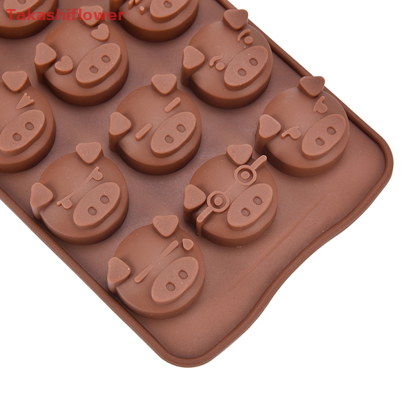 Khuôn Làm Bánh / Sô Cô La / Kẹo Ngọt Bằng Chất Liệu Silicone Hình Chú Heo Dễ Thương Xinh Xắn