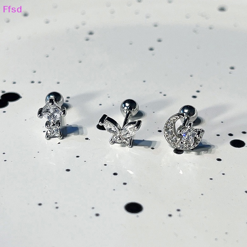 1 Khuyên Tai Hình Trái Tim Đôi Cánh Bằng Thép Không Gỉ Dễ Thương Cho Nữ