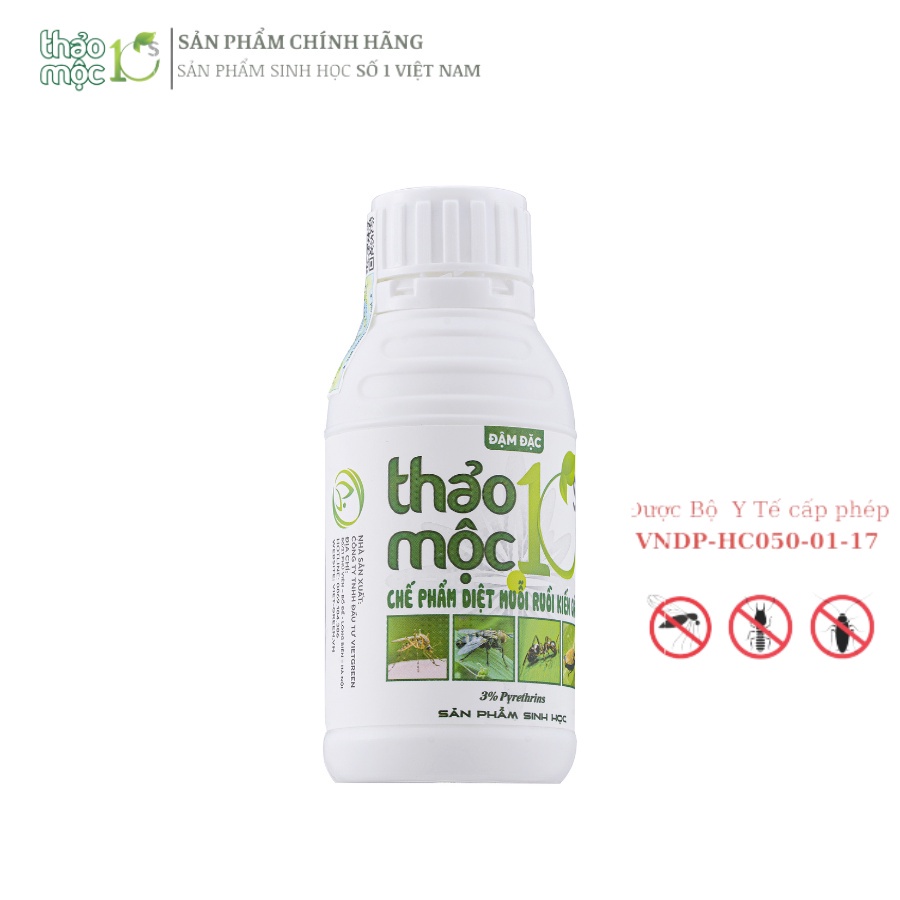 Chế phẩm diệt côn trùng gián mối ruồi muỗi Sinh học Thảo Mộc 10s loại đậm đặc 100ml pha với 10 lít nước