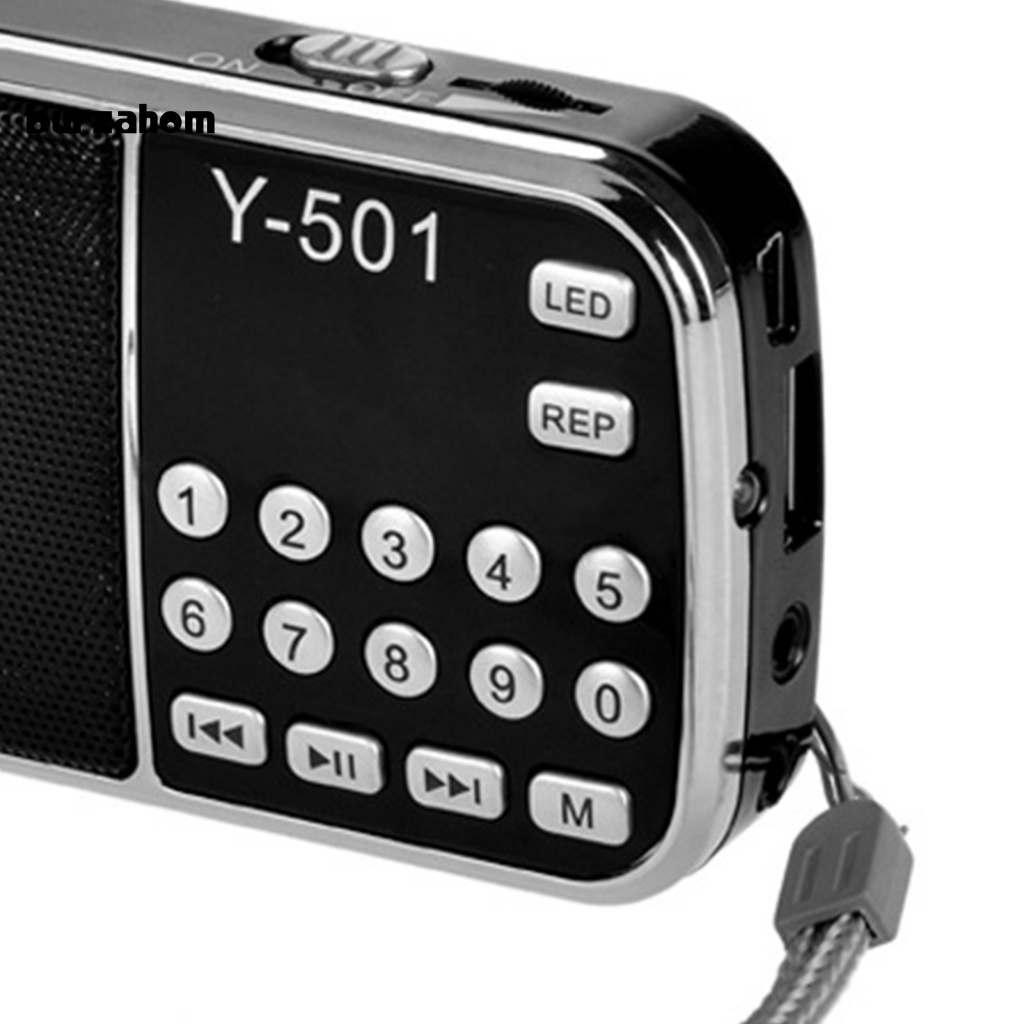 Loa Y-501 FM Radio Kỹ Thuật Số Hỗ Trợ Thẻ TF USB AUX Có Đèn Pin LED Cho Điện Thoại