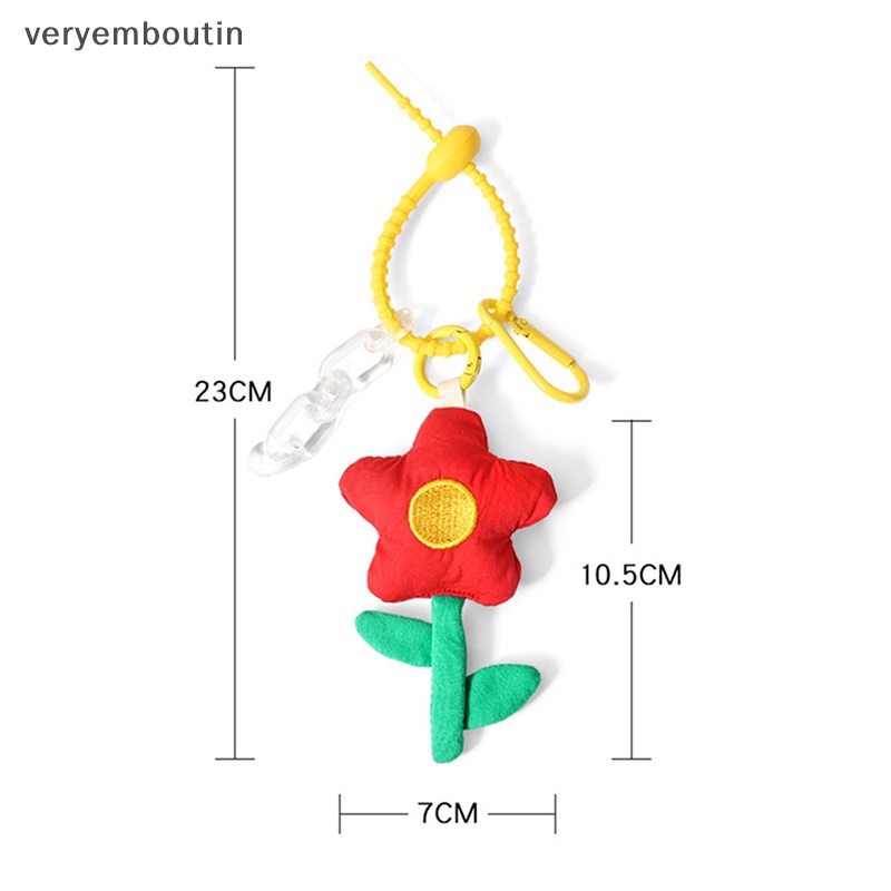 Móc Chìa Khóa / Điện Thoại Bằng Lông Nhung Mềm Mại Họa Tiết Hoa Xinh Xắn