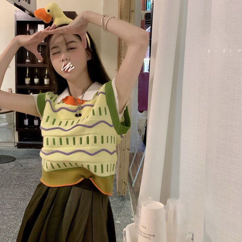 Áo Sát Nách Cổ Tròn Thiết Kế Mới Thời Trang Theo Phong Cách Hàn Quốc Cho Nữ