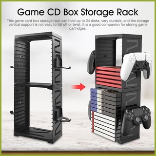 Host Disc Double-layer Storage Box Stand Game Disk Tower Vertical Stand Can Store 24 Game Discs for PS4 PS5 Switch Console Accessories