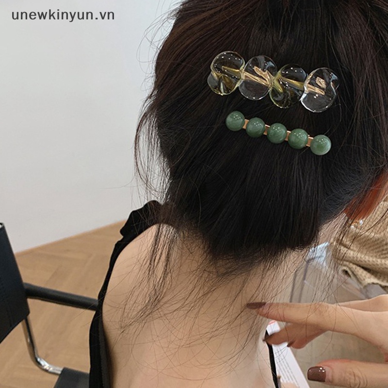 Set 2 Kẹp Tóc Đính Đá Phong Cách Vintage Thời Trang Cho Nữ