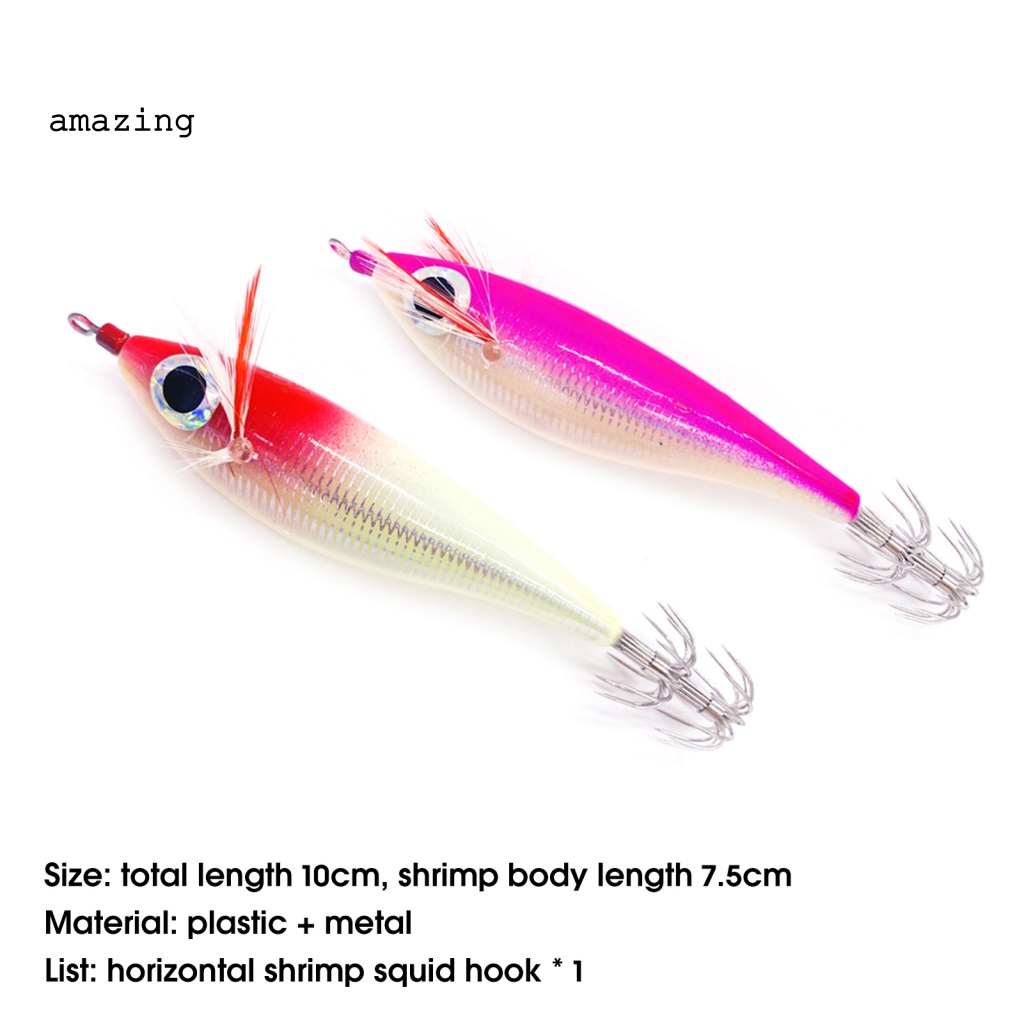 Mồi Câu Cá Giả Hình Tôm Dạ Quang 7.5cm / 10g Thân Thiện Với Môi Trường