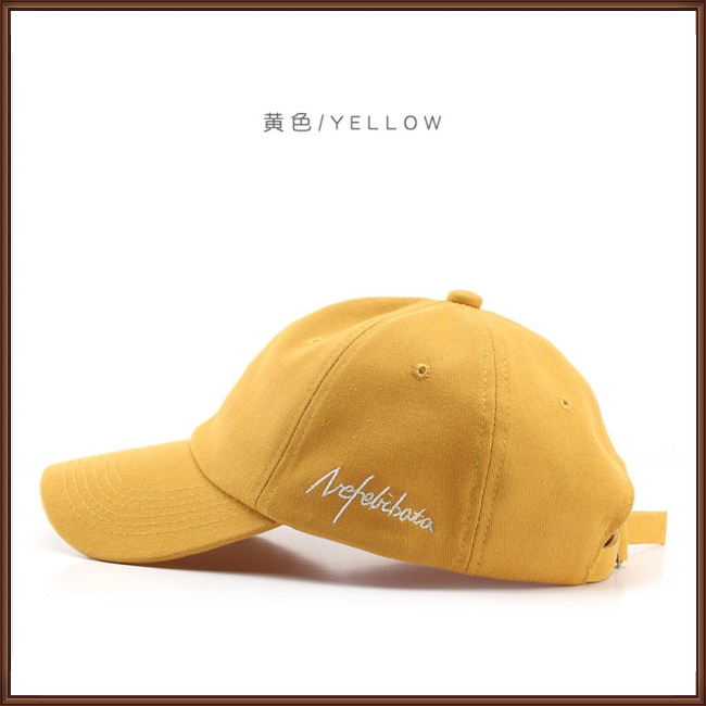 Mũ Lưỡi Trai Màu Trơn Thêu Chữ Phong Cách Hàn Quốc Thời Trang