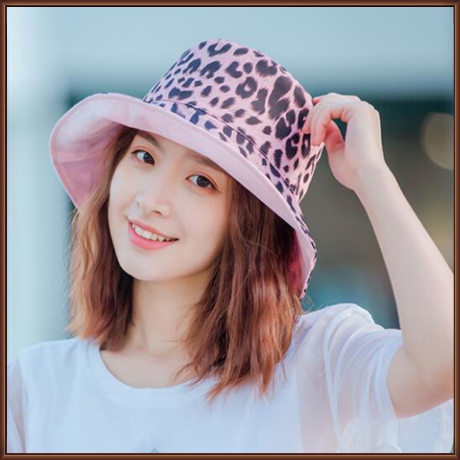 Mũ Tai Bèo Hai Mặt Chống Nắng Họa Tiết Da Báo Thời Trang Mùa Hè