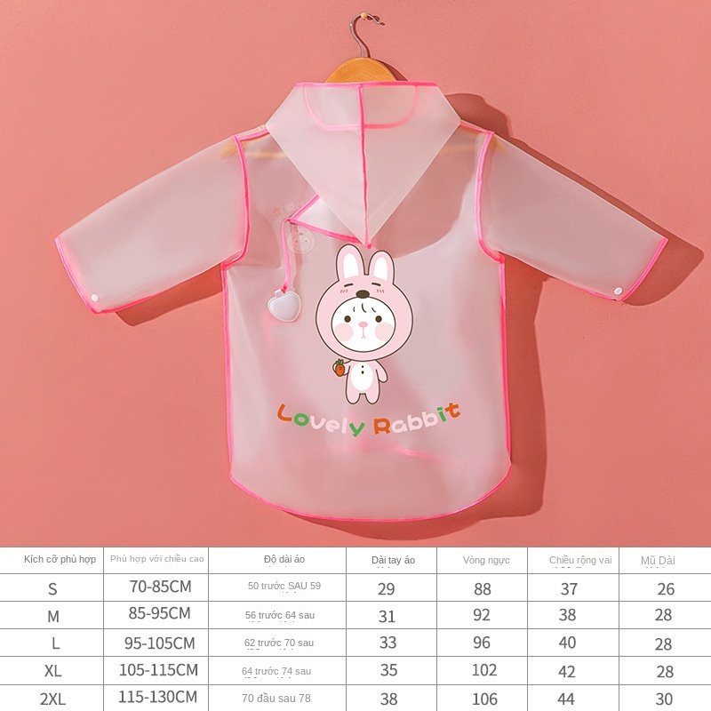 Áo Mưa Chống Thấm Nước Hình Gấu Dễ Thương Cho Bé Mẫu Giáo
