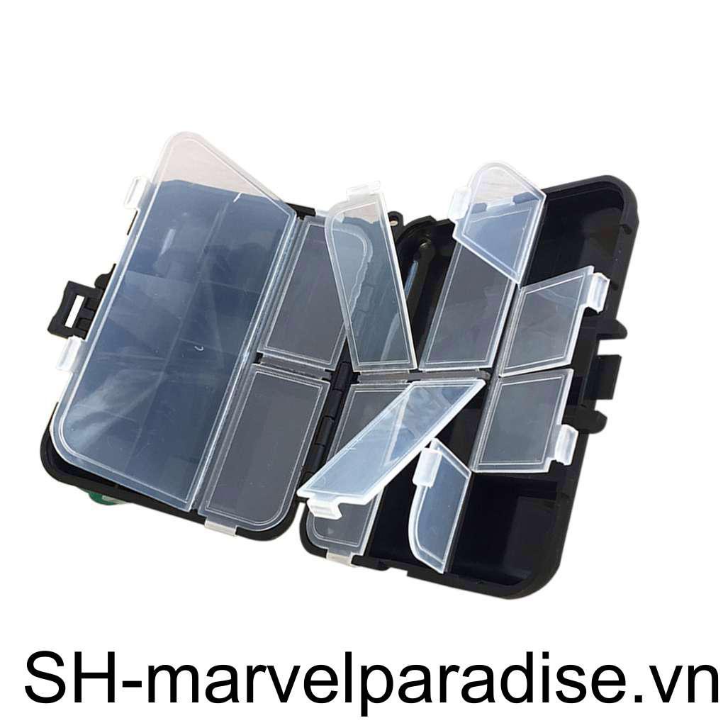 Hộp Đựng Móc Câu Cá Hình Vuông Bằng Nhựa ABS PP Màu Đen Có Thể Gấp Gọn