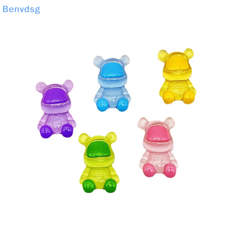 Dây Buộc Tóc Hình Chú Gấu Mini Màu Sắc Dạ Quang Bằng Nhựa Resin Độc Đáo Trang Trí Nhà Cửa / Sân Vườn