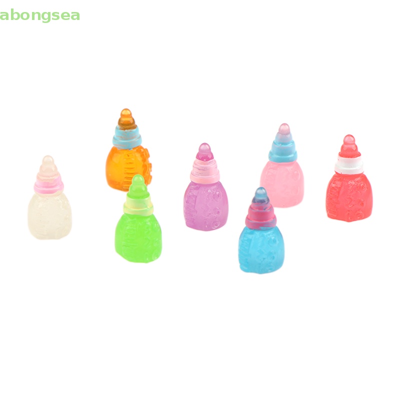 Bộ 5 Bình Sữa Mini Bằng Nhựa Phát Quang Dùng Trang Trí DIY