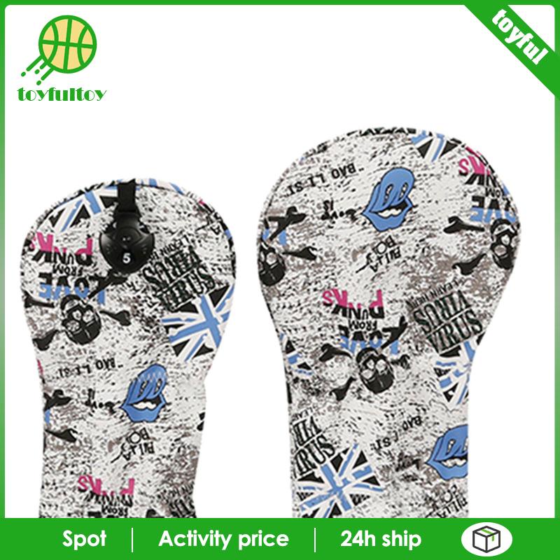 Set 4 Vỏ Bọc Đầu Gậy Đánh Golf / Câu Lạc Bộ Bằng Gỗ Có Thẻ Bảo Vệ Số