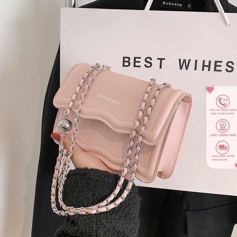 Túi Đeo Chéo Hình Vuông Cỡ Nhỏ Họa Tiết Gợn Sóng Sang Trọng Thời Trang Mùa Xuân 2023 Cho Nữ JP5