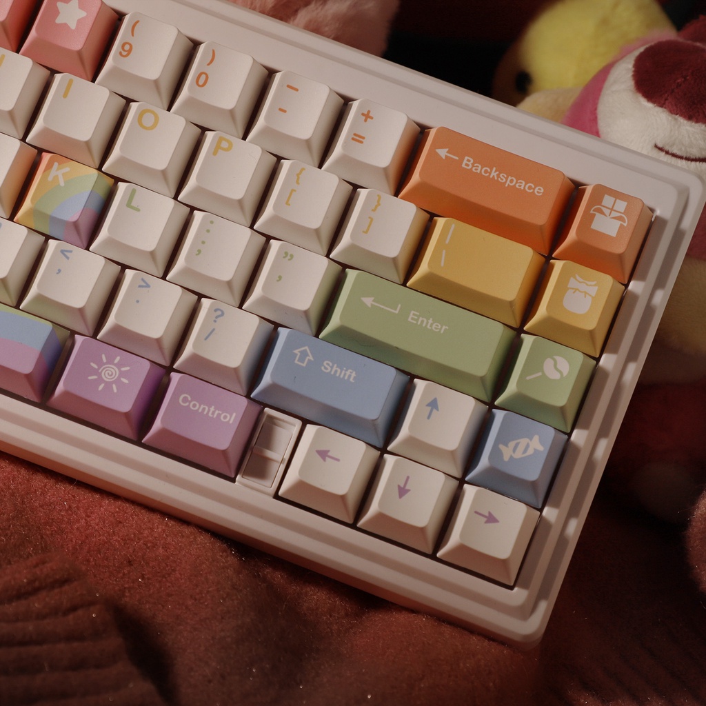 Bộ keycap MG Rainbow 160 nút in dyesub màu cầu vồng chất lượng cao dày 1.5mm - Kicap