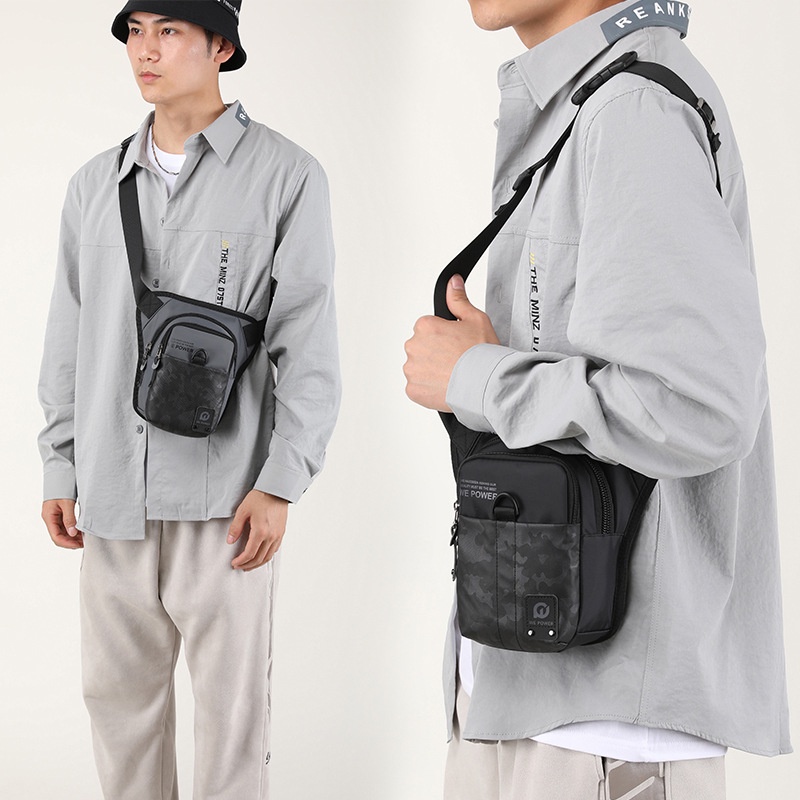 Túi Đeo Chéo Ngực Bằng Nylon Chống Thấm Nước Đa Năng Thời Trang Cho Nam