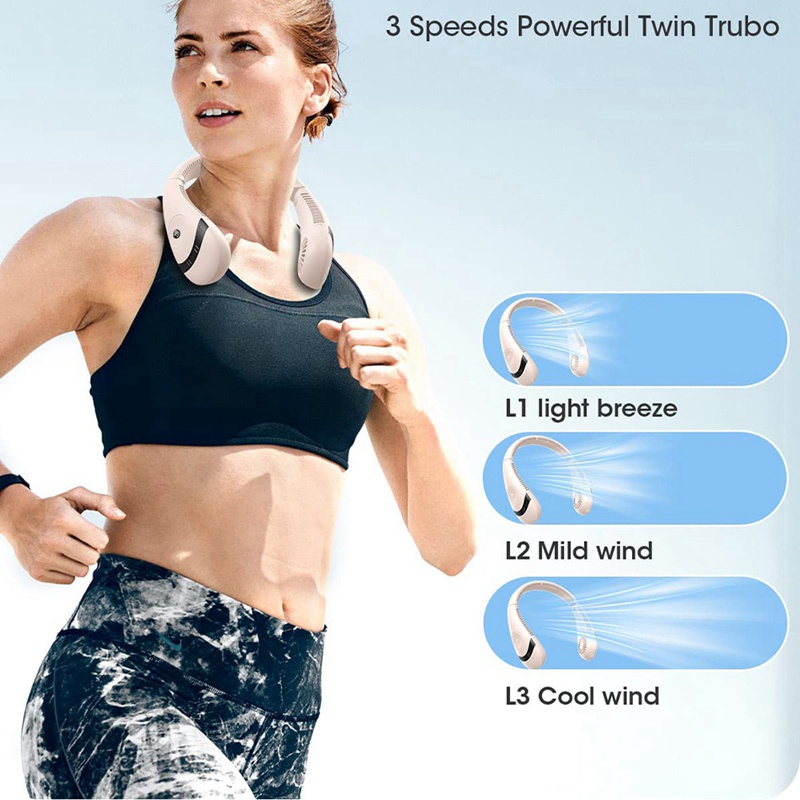 Quạt Làm Mát Đeo Cổ 5000MAh 3 Tốc Độ Có Thể Gấp Gọn Tiện Dụng