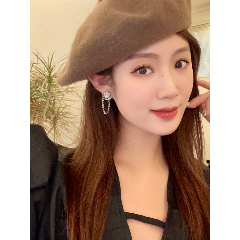 Bông Tai Mạ Bạc 925 Hình Học Độc Đáo Thời Trang Nhật Hàn Cho Nữ