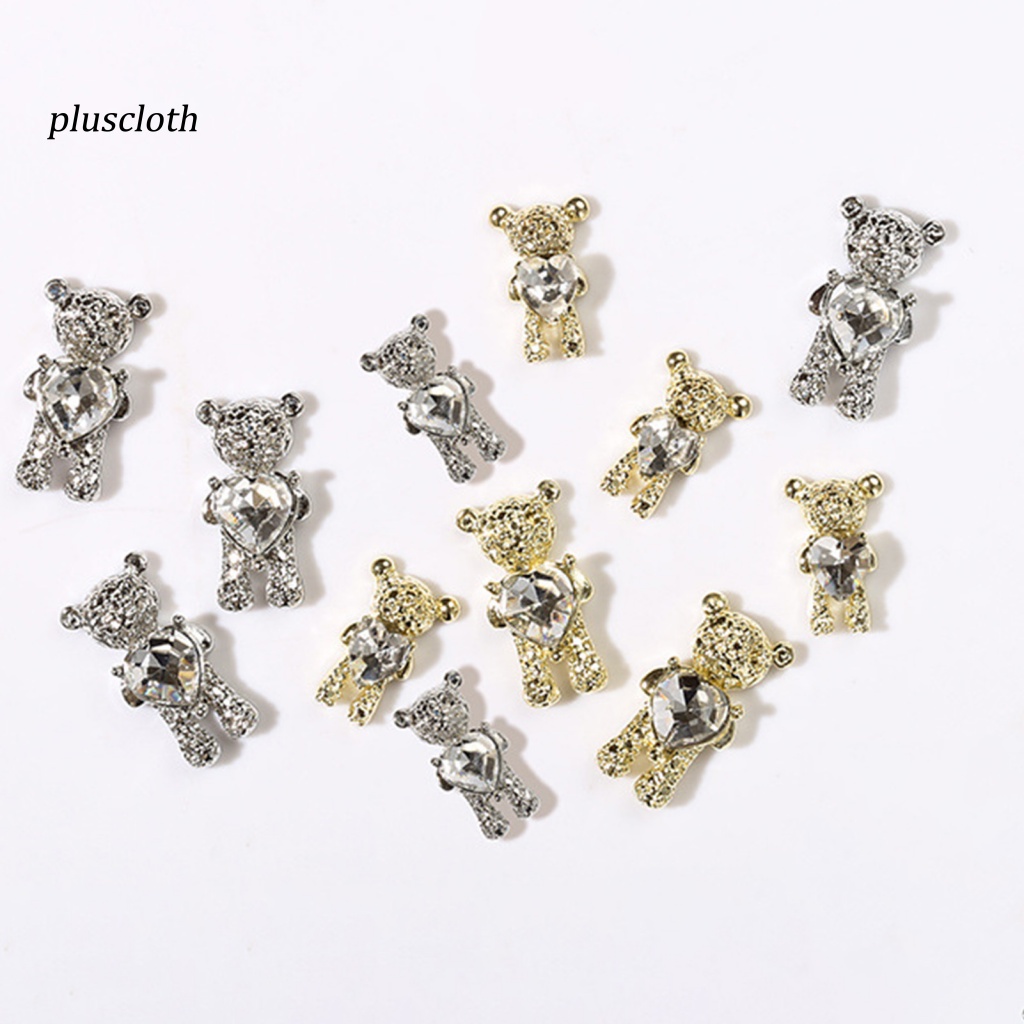 Túi 20 Phụ Kiện Trang Trí Móng Tay Hình Gấu 3D Dễ Thương