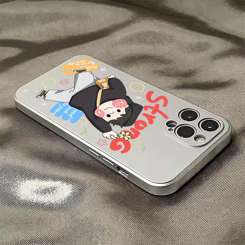 Ốp Điện Thoại Silicon TPU Mềm Mạ Điện Dễ Thương Chống Sốc Cho IPhone 14 13 12 11 Pro XS Max XR X 8 + 7 6S Plus