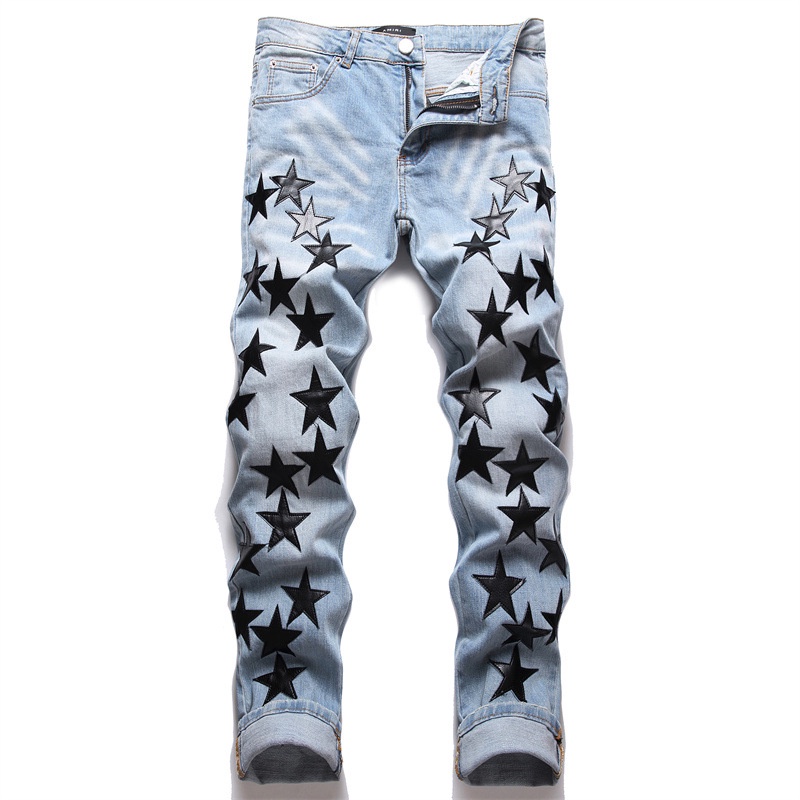 Quần Legging Jean Thời Trang Đường Phố Mỹ Cá Tính Cho Nam