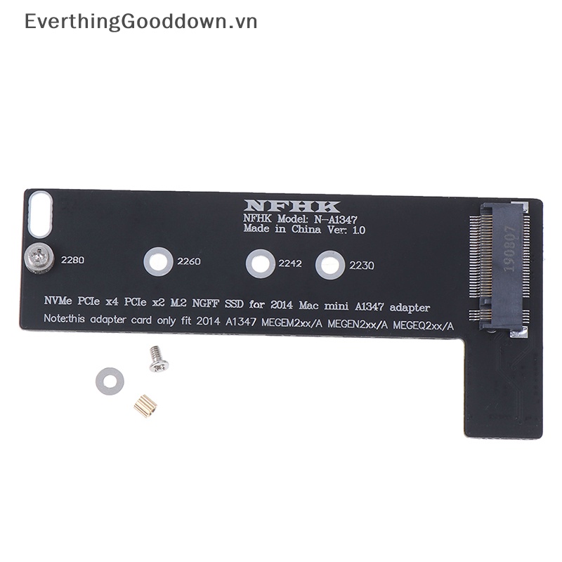 Everthinggooddown PCI-Ex4 M.2 NGFF NVME AHCI SSD adapter Cho 2014macbook mini A1347 vn