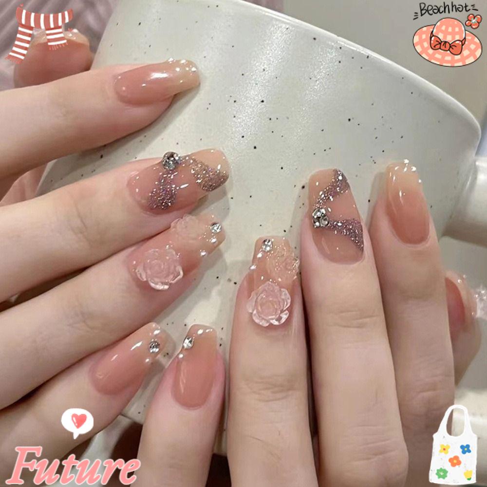 Bộ Móng Tay Giả Toàn Diện Đầu Vuông DIY