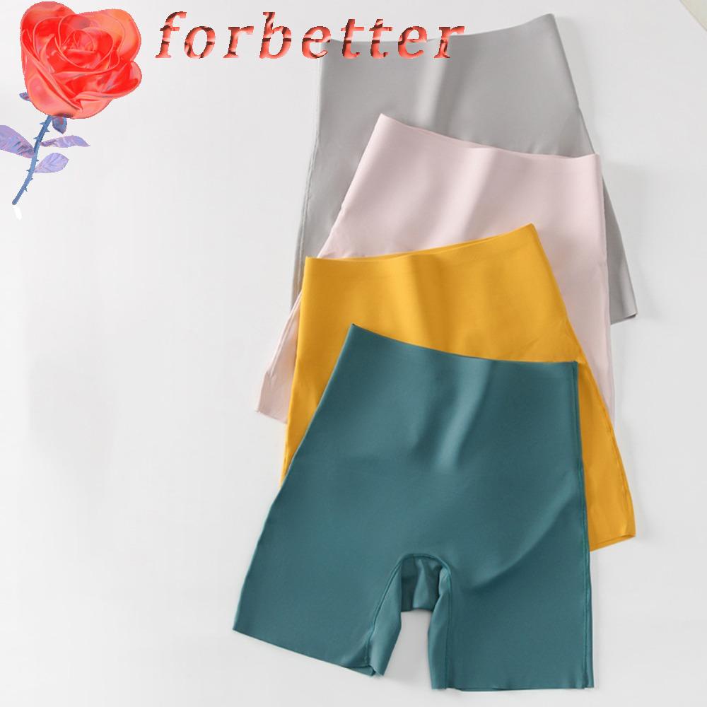 Quần Lót Ngắn Lưng Cao Bằng Lụa Lạnh Thoáng Khí Thoải Mái Không Để Lại Dấu Vết Plus Size Cho Nữ