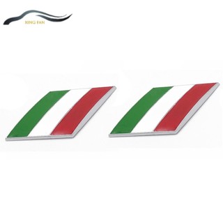 Fender bộ 2 huy hiệu kim loại hình lá cờ ý 3d trang trí thân xe hơi ferrari maserati alfa romeo fiat lamborghi