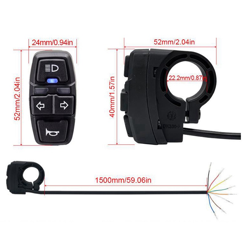 Công Tắc Đèn Đuôi Xe Cảnh Báo DK336 QD168 C-05C