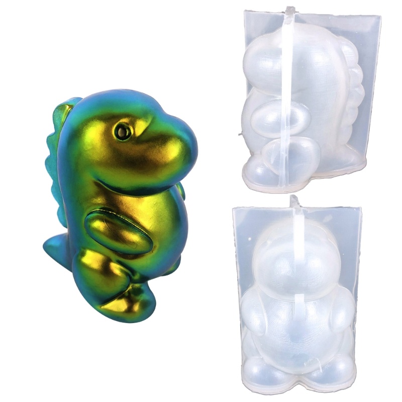 Khuôn Silicon Làm Nến Xà Phòng Thủ Công 3 Chiều Hình Khủng Long Dễ Thương