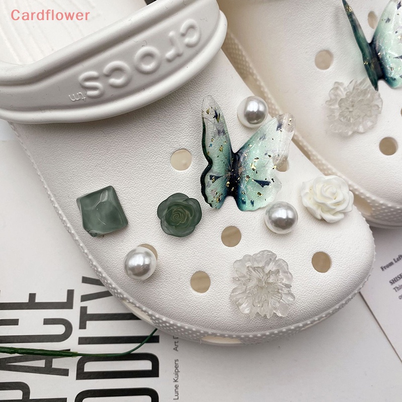 < Cardflower > Phụ Kiện Trang Trí Xăng đan Đục Lỗ Hình Hoa Bướm Thời Trang Hàng Mới DIY