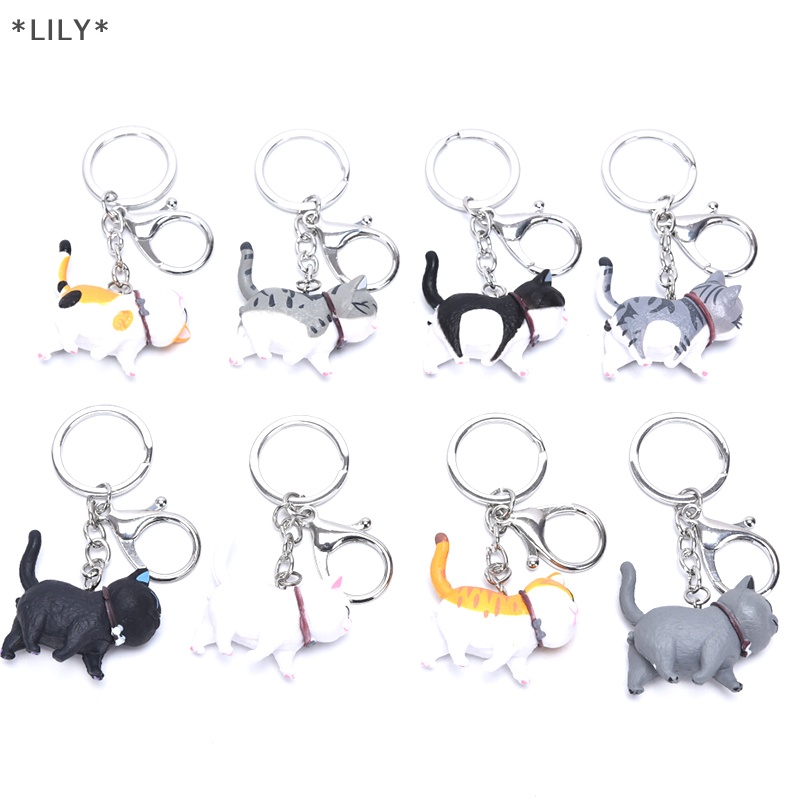 Lily mới đáng yêu mèo Kitten Keychain Keyring túi xách mặt dây chuyền trang trí trẻ em Đồ chơi Quà Tặng uuu