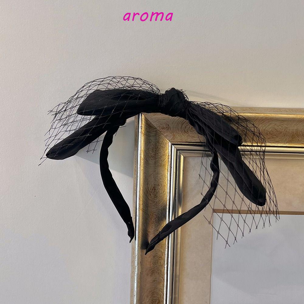 Băng đô cài tóc rửa mặt Bằng Lụa Satin Phối Lưới Phong Cách Vintage Cho Nữ