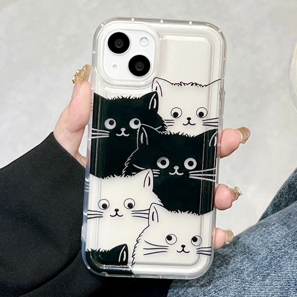 Ốp Điện Thoại TPU Mềm Trong Suốt Chống Sốc Chống Dấu Vân Tay In Hình Mèo Cho IPhone 14 Pro Max 13 12 11 Pro Max XS XR 7 8 6 Plus