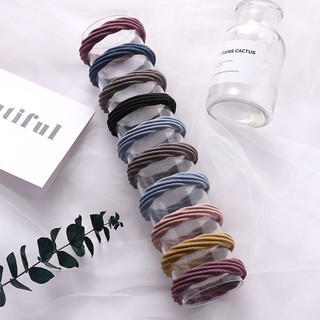 Set 10 Dây Cột Tóc Co Giãn Nhiều Màu Cho Nữ